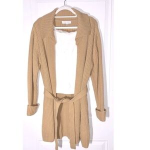 Carolyn Taylor Essentials Tan Belted Cardigan Medium